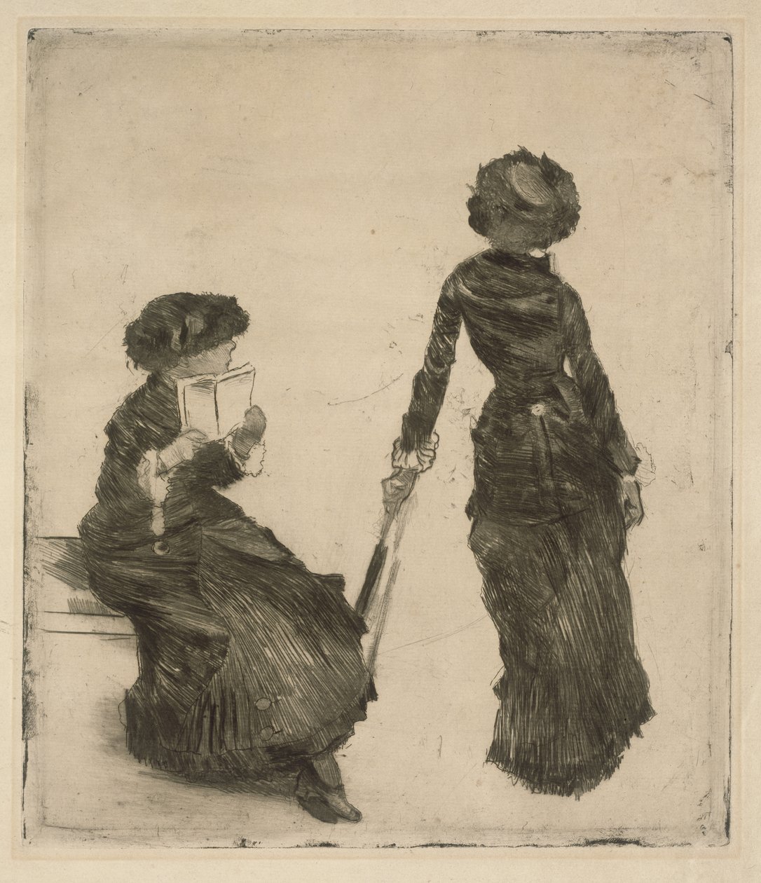 Målaren Mary Cassatt på Louvren, antiksamlingen av Edgar Degas