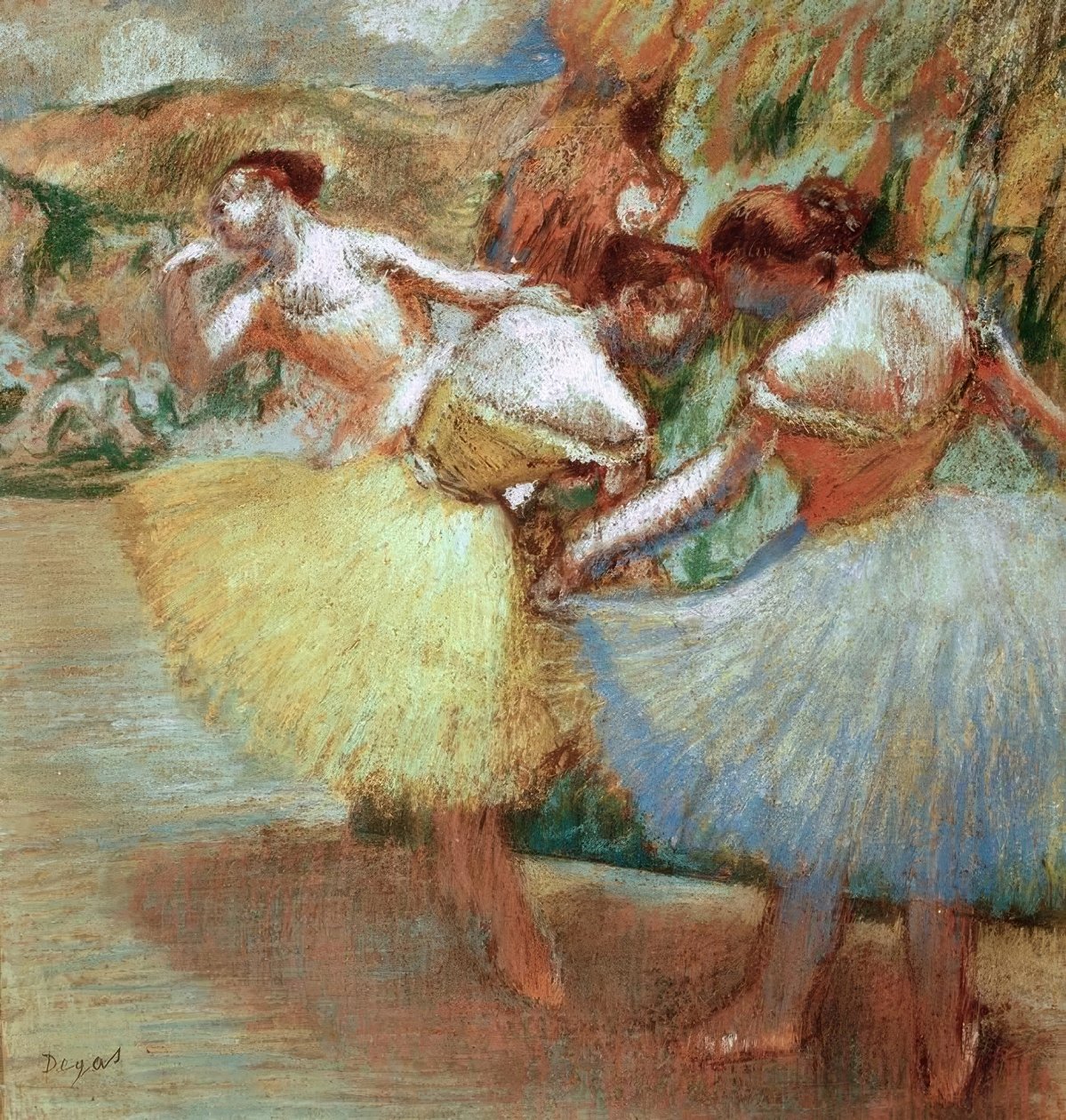 Tre dansare av Edgar Degas
