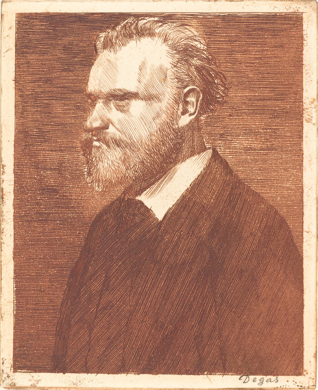Edouard Manet, bystlångt porträtt Manet en byst, 18641865. av Edgar Degas