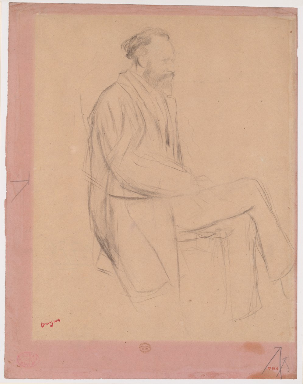 Édouard Manet, Sittande, högerprofil av Edgar Degas
