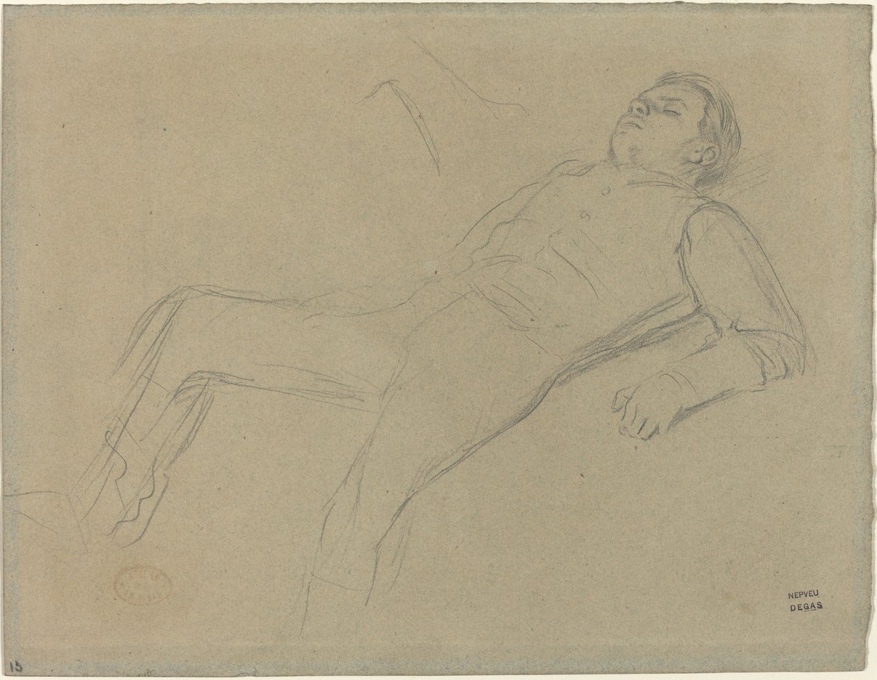 Fallen Jockey (studie för "Scene from the Steeplechase: The Fallen Jockey") av Edgar Degas