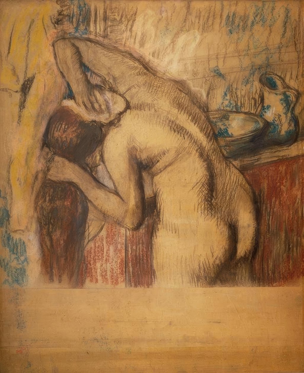 Kvinnan har sin toalett av Edgar Degas