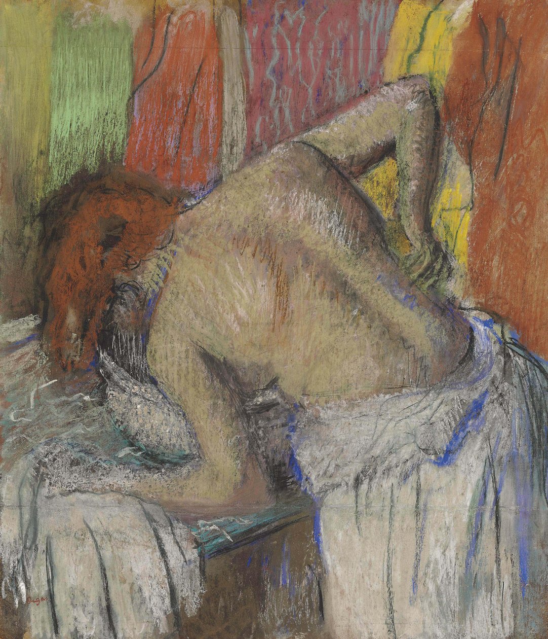 Kvinna som torkar ryggen, c. 1895. av Edgar Degas