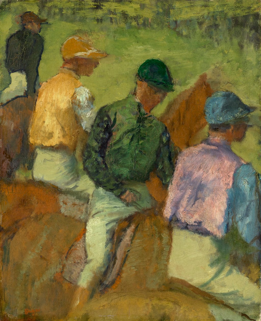 Fyra jockeys av Edgar Degas