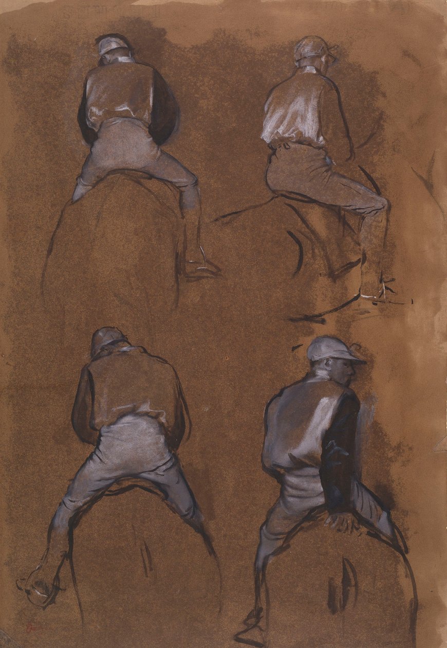 Fyra studier av en jockey av Edgar Degas