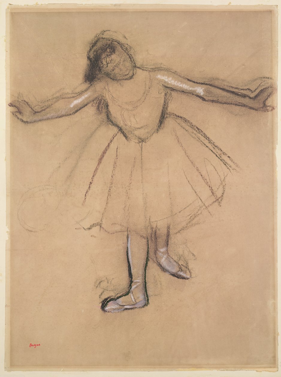 Framifrån av Dancer, ca 1877 (kol och pastell på papper) av Edgar Degas