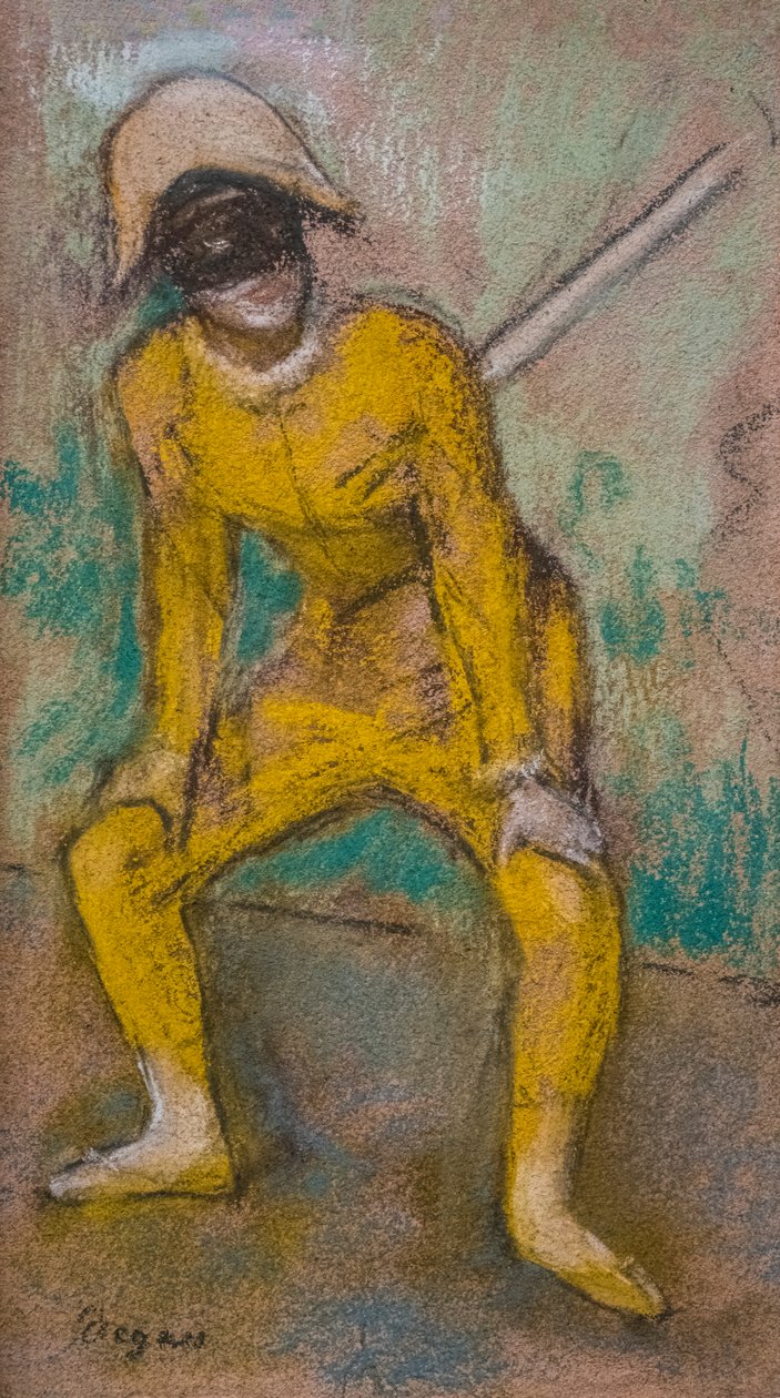 Harlekin. Omkring 1884. Pastell på papper. av Edgar Degas
