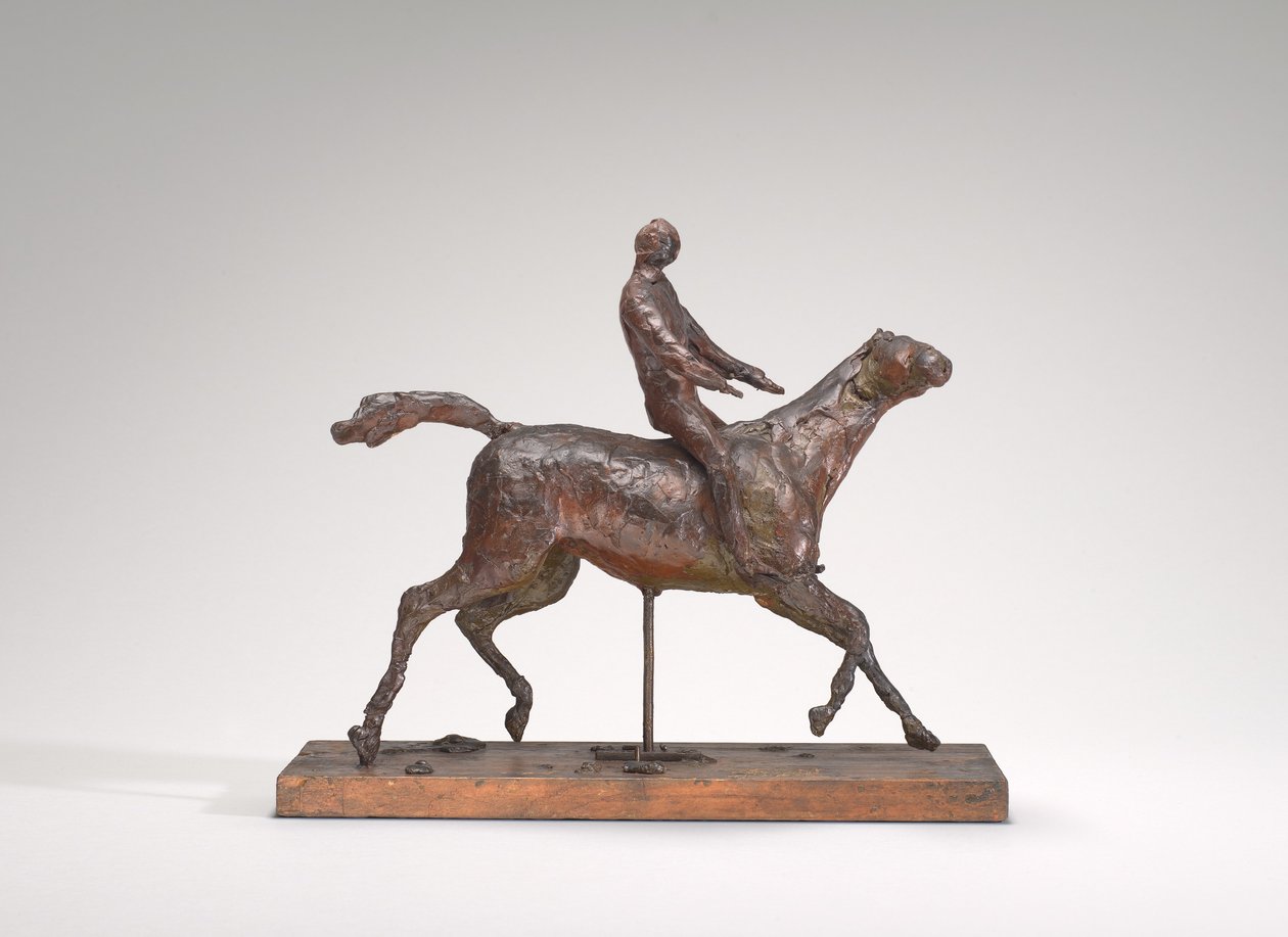 Häst som galopperar, vrider huvudet åt höger, fötterna rör inte marken, mitten av 1870-talet. av Edgar Degas
