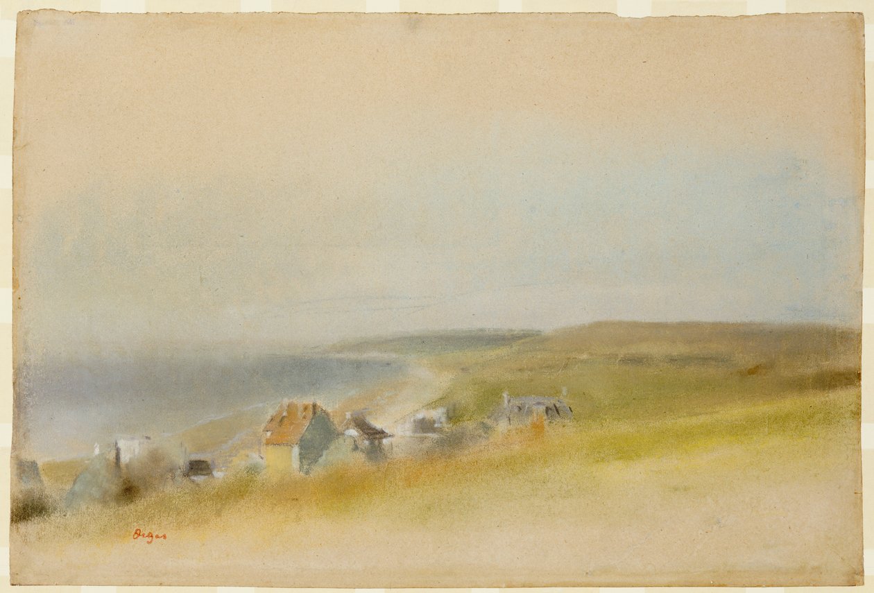 Hus på klippkanten i Villers-sur-Mer, 1869 av Edgar Degas