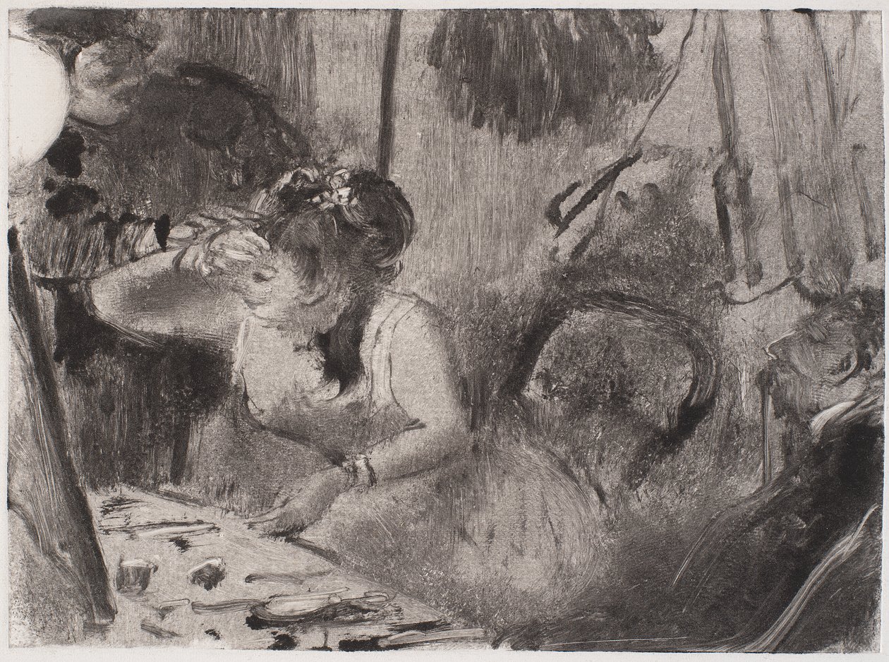 Intimitet, c. 1877-80 (monotyp i svart) av Edgar Degas