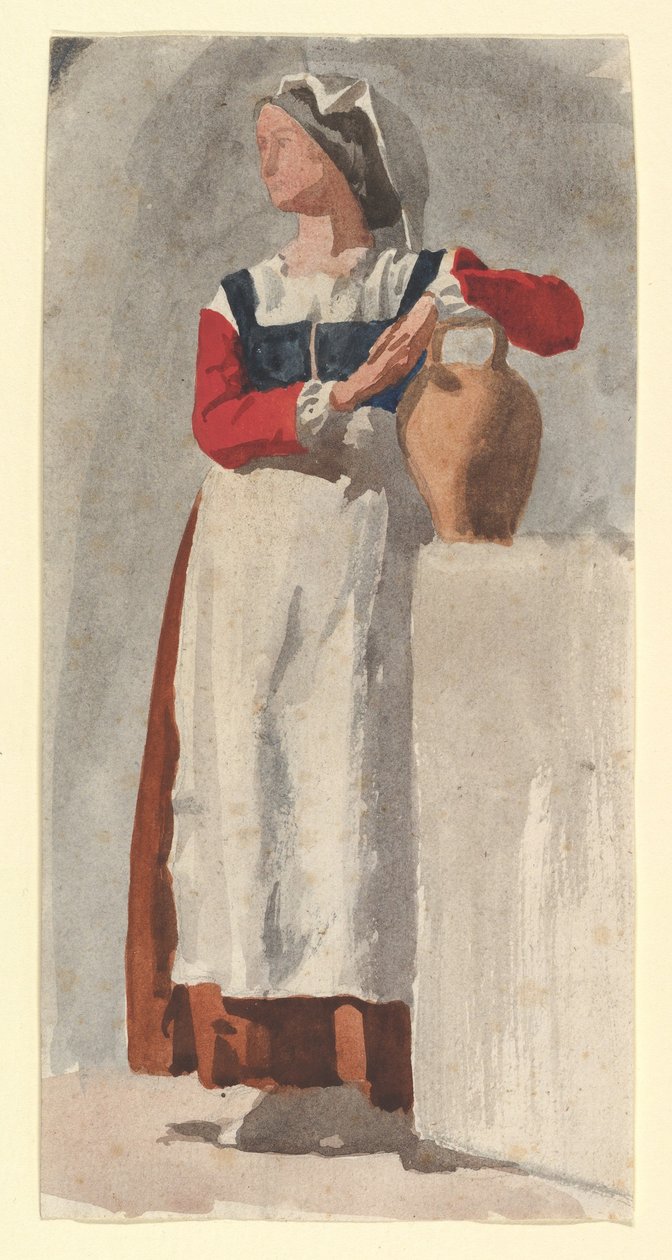 Italiensk kvinna, ca 1856-57 (grafit och wc på lagt papper) av Edgar Degas