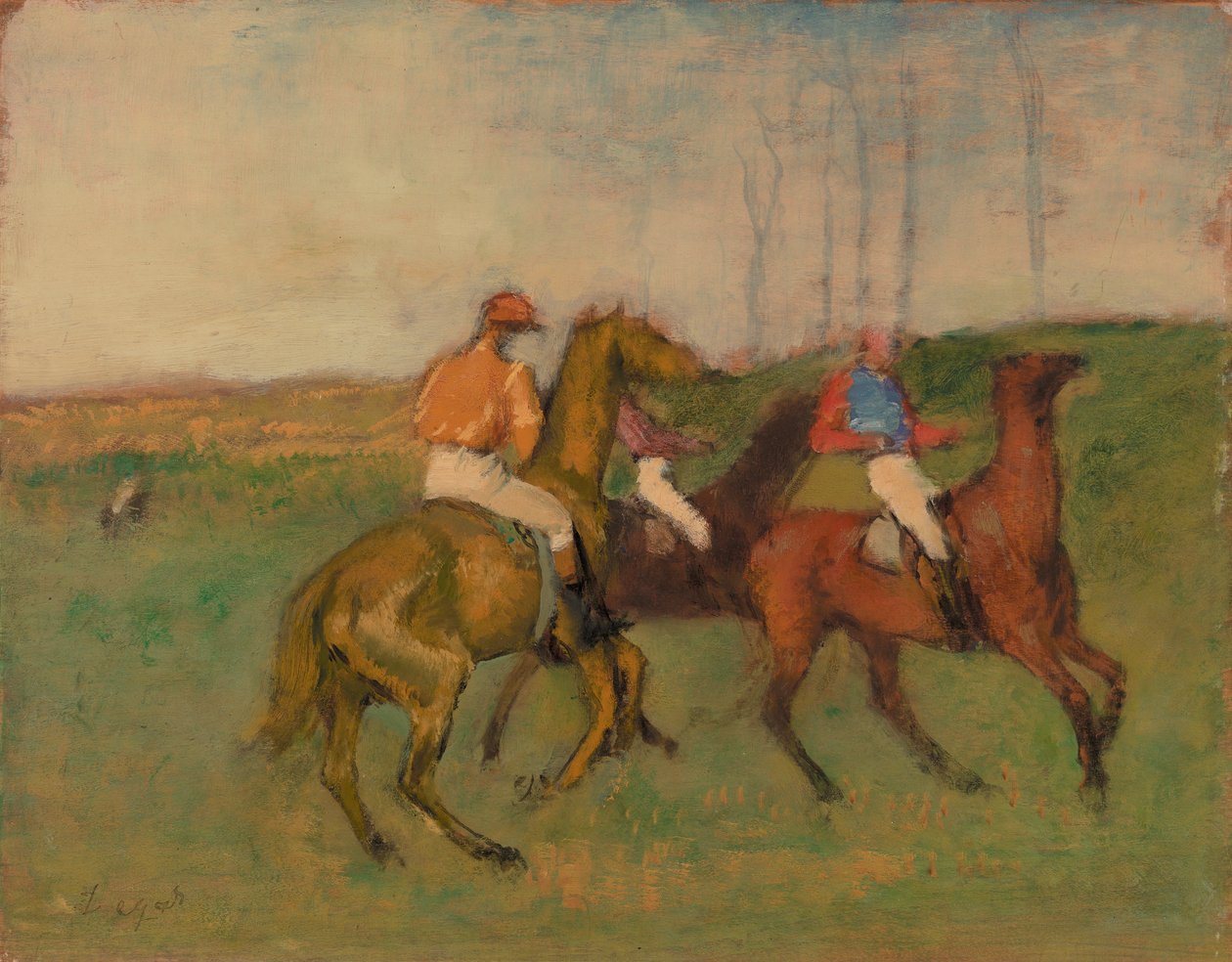 Jockeys och kapplöpningshästar av Edgar Degas