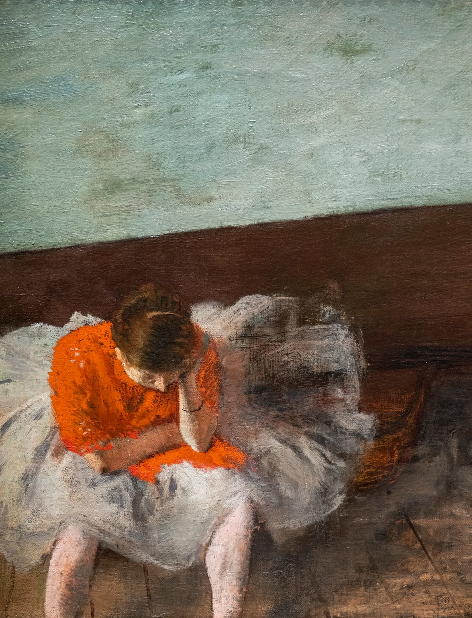 La Lecon de danse (Repetitionsrum) (detalj). Omkring 1879. Olja på duk. av Edgar Degas