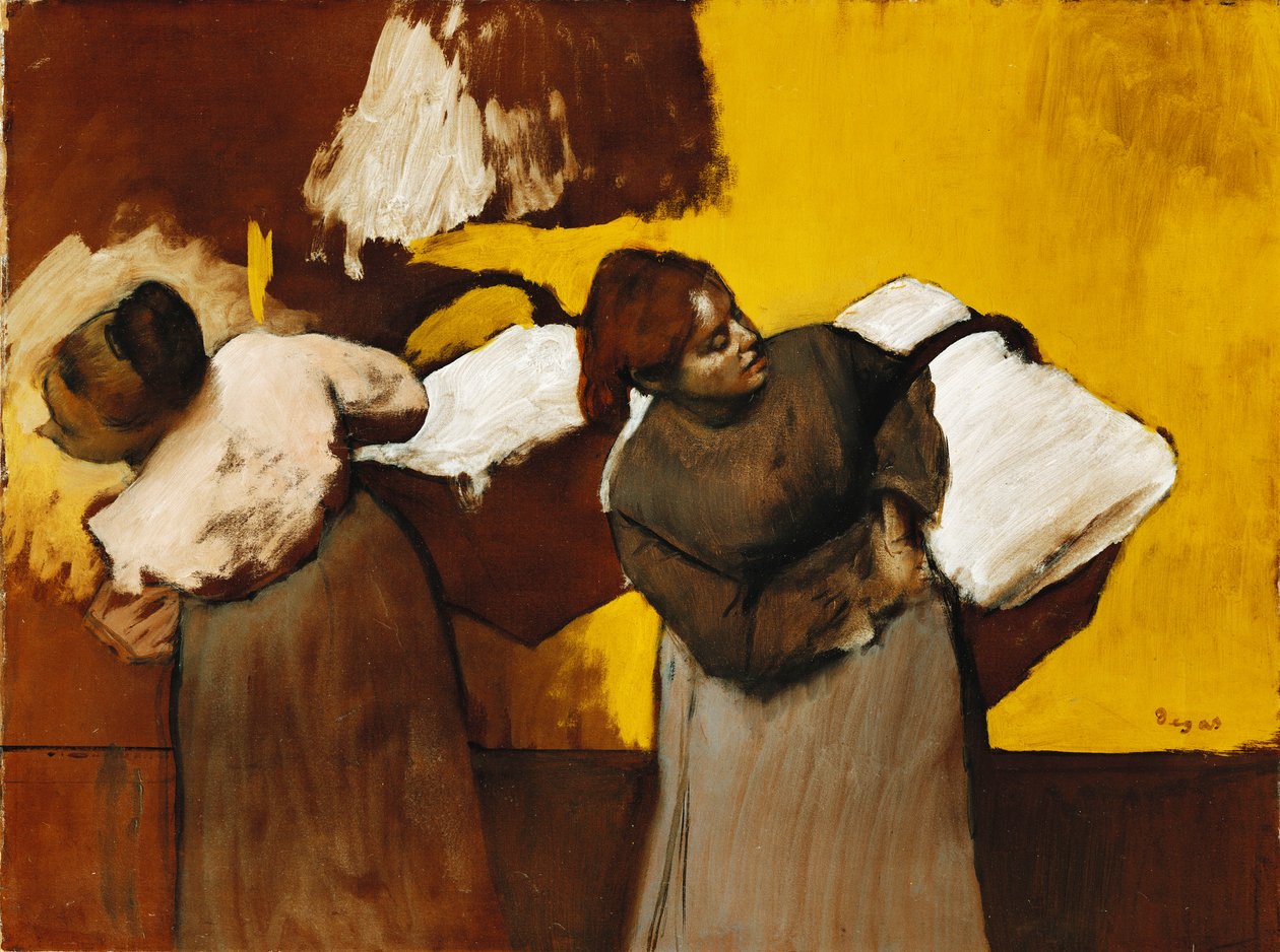 Tvätterskor, c.1876 av Edgar Degas