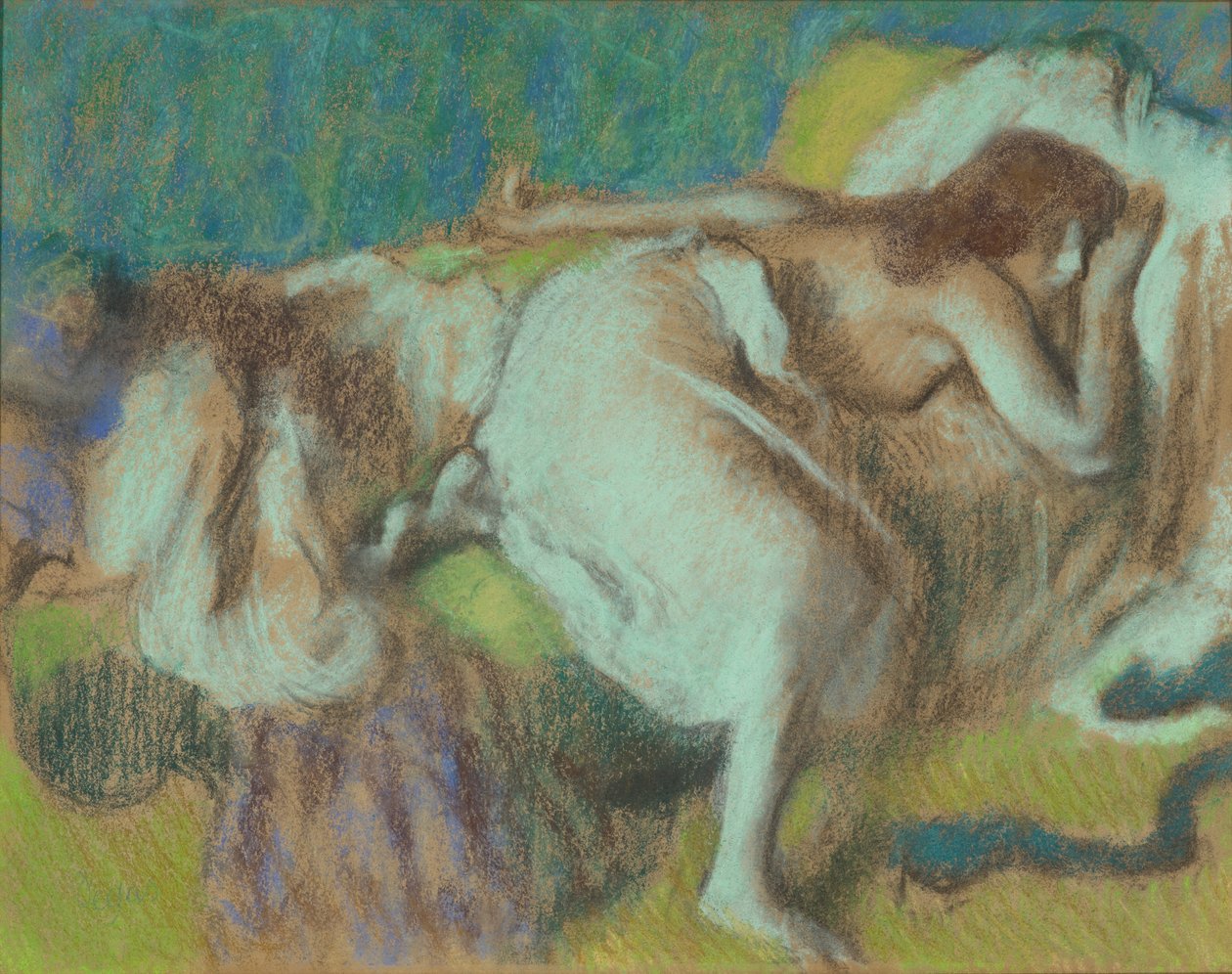 Le Repos, cirka 1893 (Pastell ombord) av Edgar Degas
