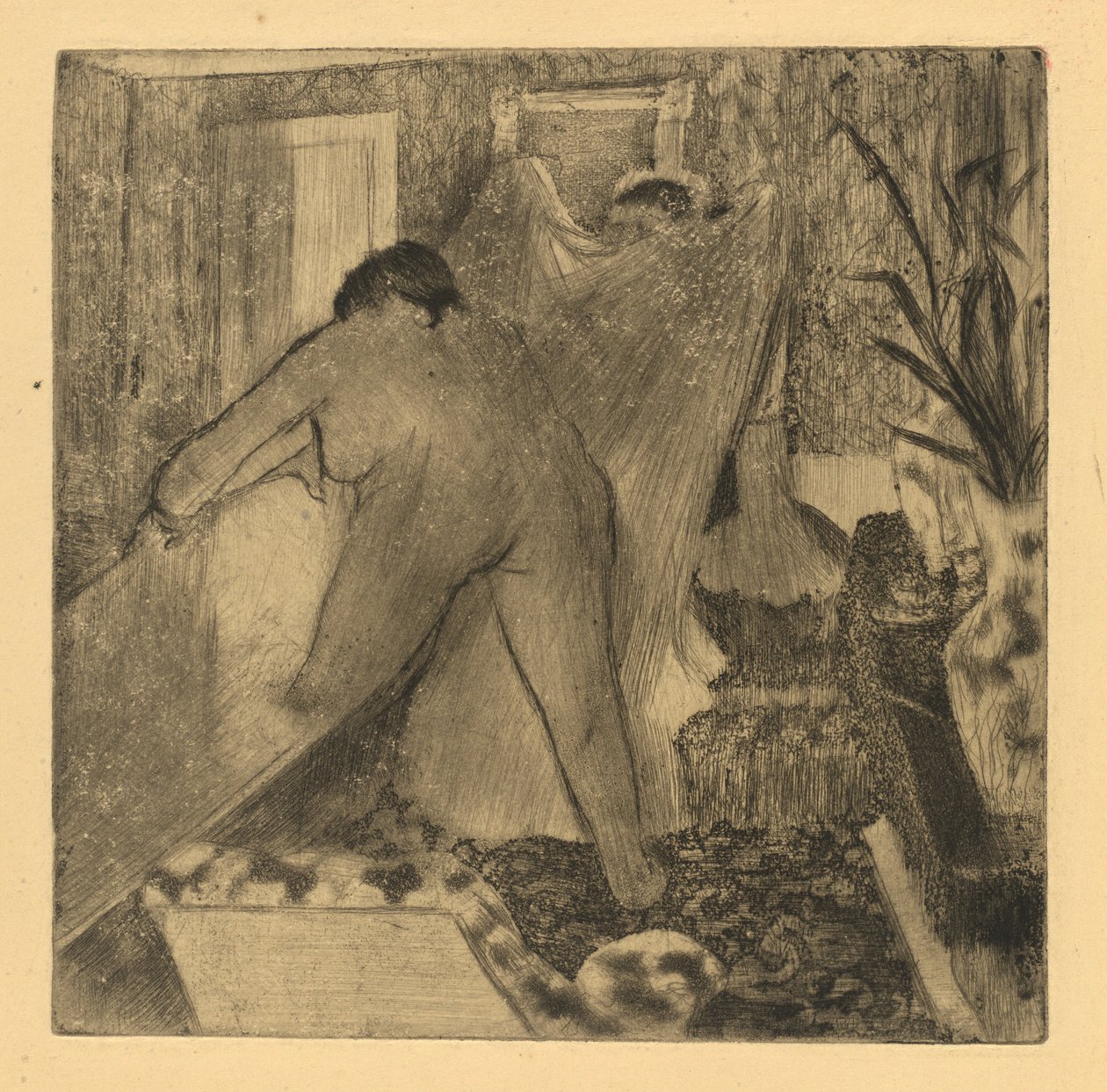 Lämnar badet, 18791880. av Edgar Degas