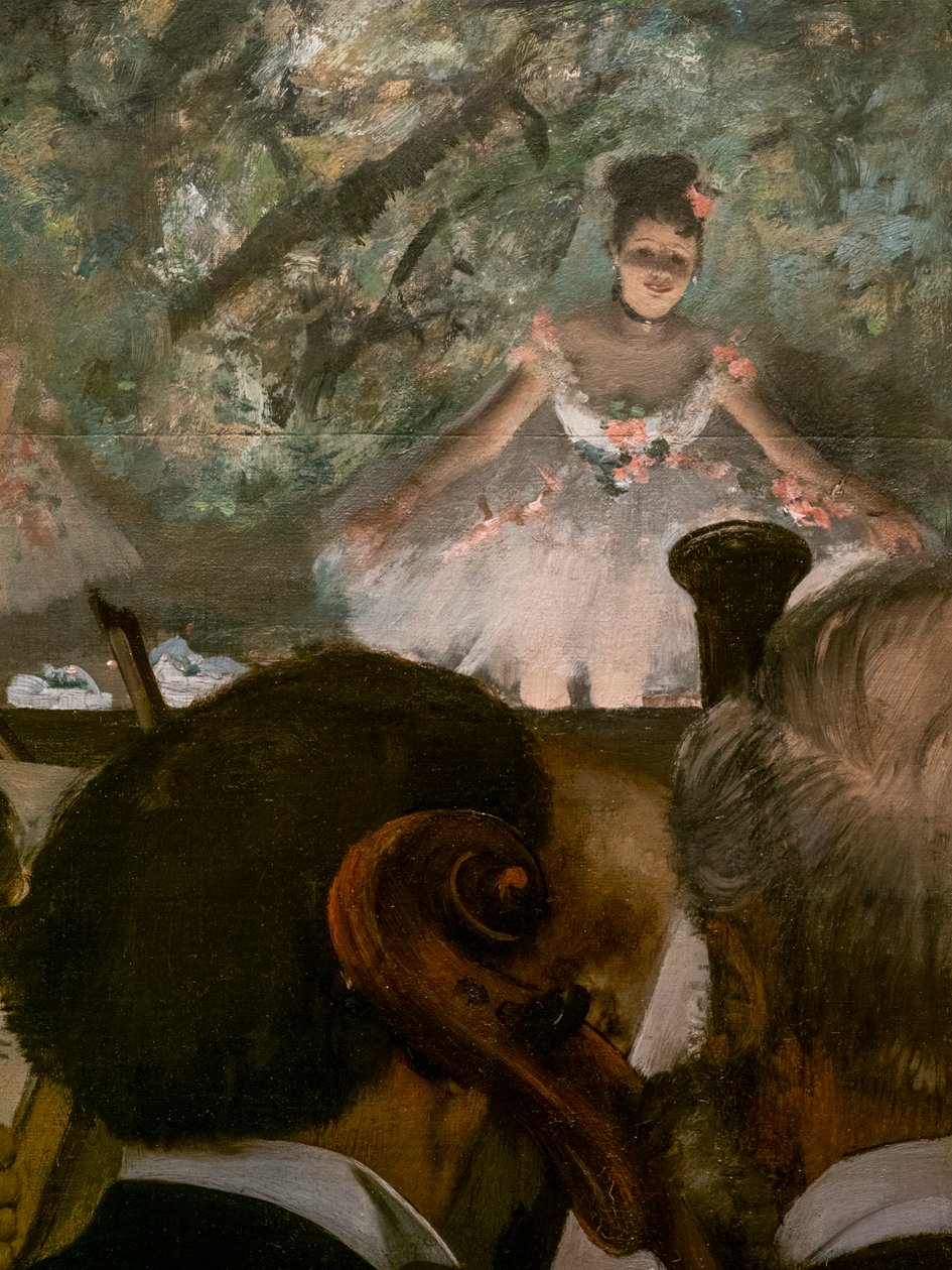 Les Musiciens (detalj). 1872-1873, återupptagen omkring 1874-1876. Olja på duk. av Edgar Degas