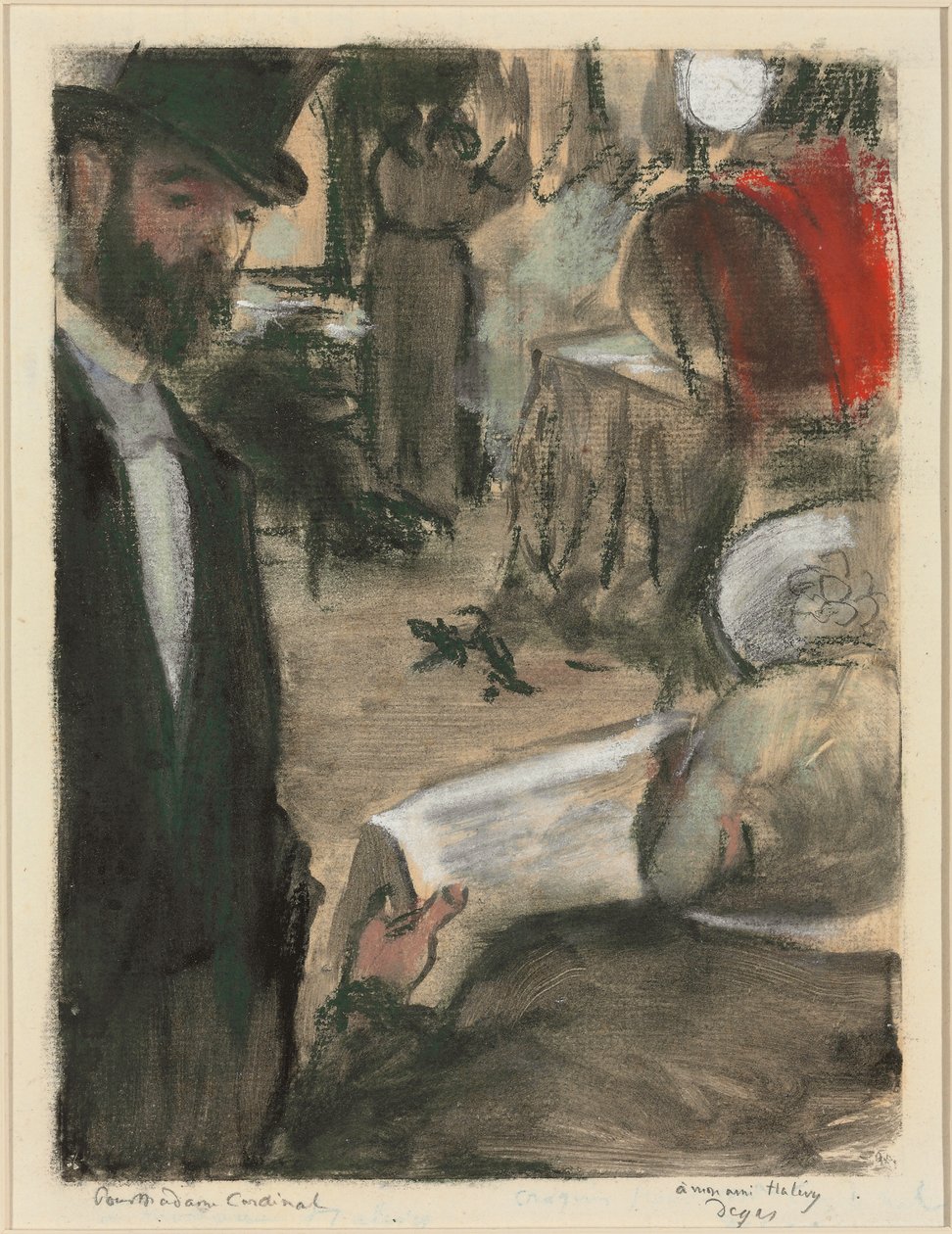 Ludovic Halevy hittar madame kardinal i en loge av Edgar Degas