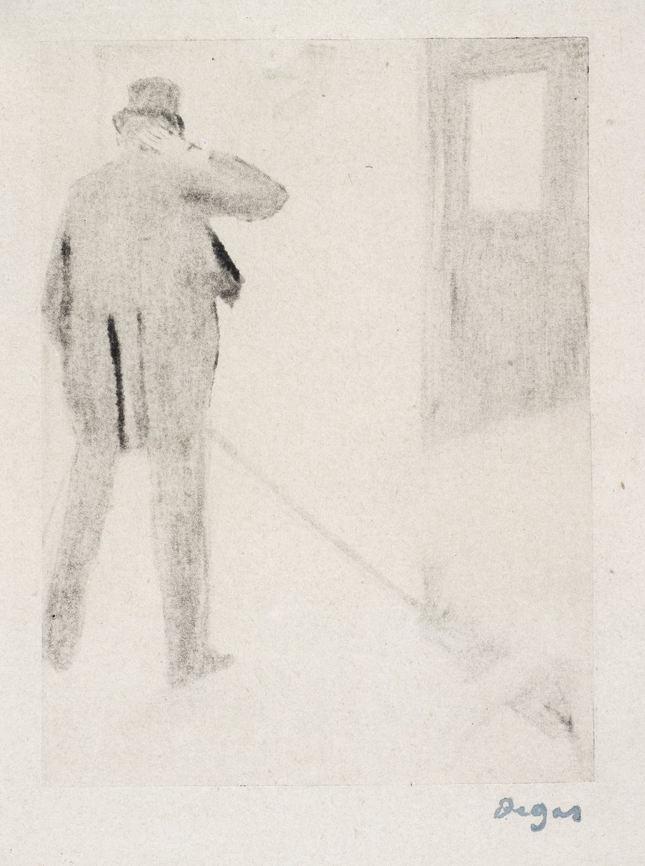 Ludovic Halévy bakom kulisserna, ca 1880-83 (monotyp) av Edgar Degas