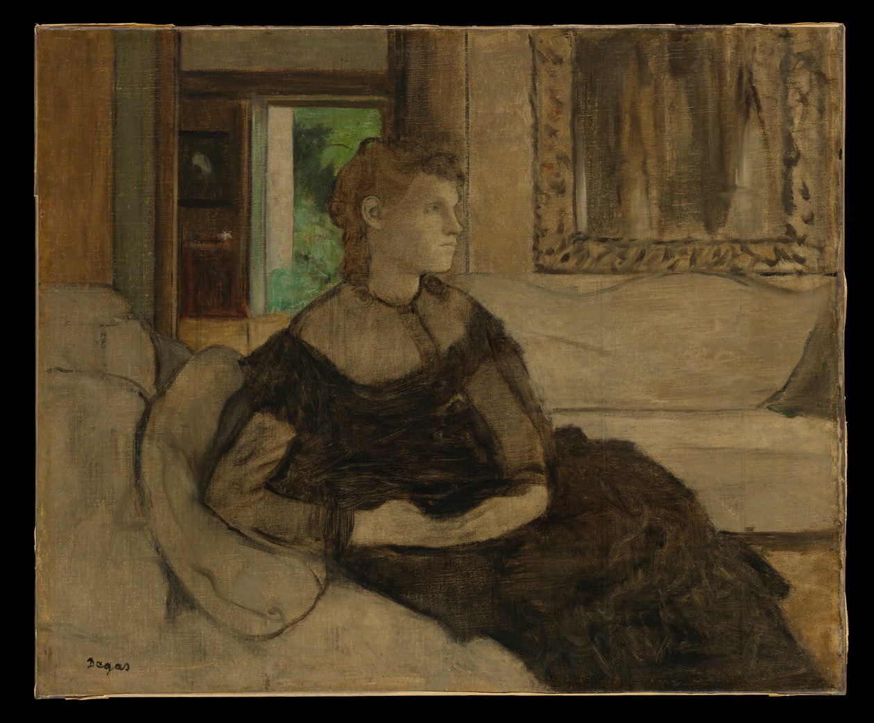 Fru Théodore Gobillard (Yves Morisot, 1838–1893) av Edgar Degas