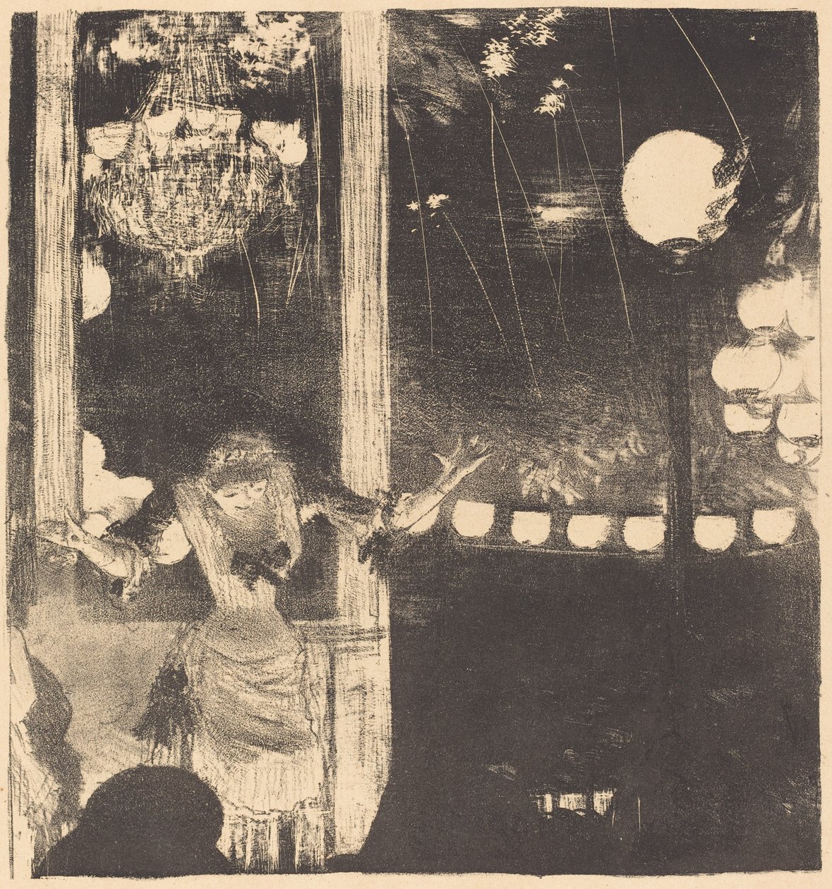 Mademoiselle Bécat på Cafe des Ambassadeurs Till ambassadörerna: Mlle Bécat, ca. 1877. av Edgar Degas