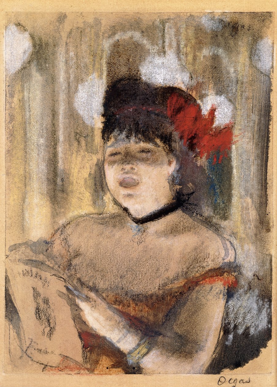Mademoiselle Dumay, sångerska, ca 1879 av Edgar Degas