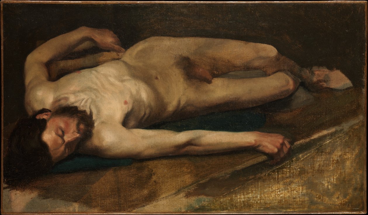 Manlig nakenstudie av Edgar Degas
