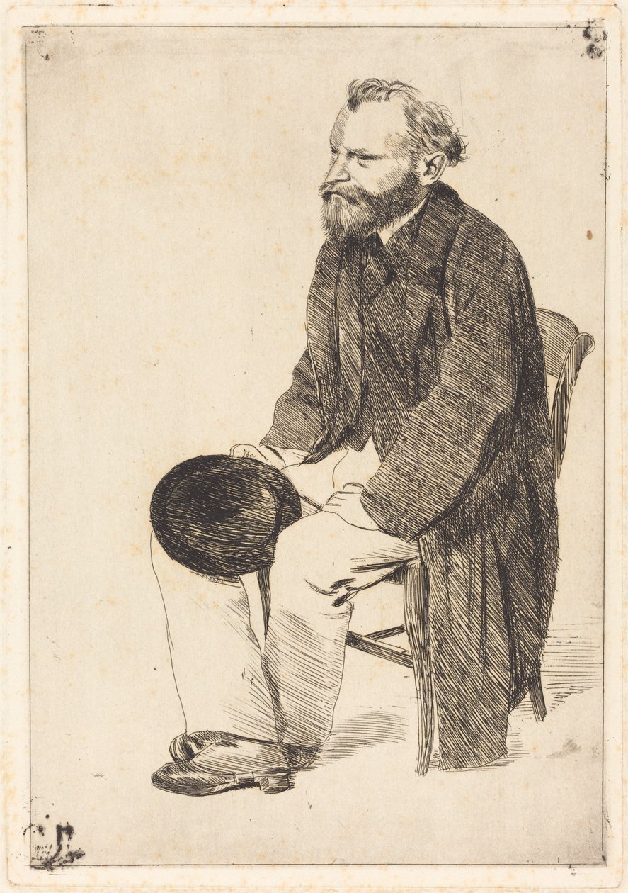 Manet sittande, vänd åt vänster (Manet assis, tourné à gauche) av Edgar Degas