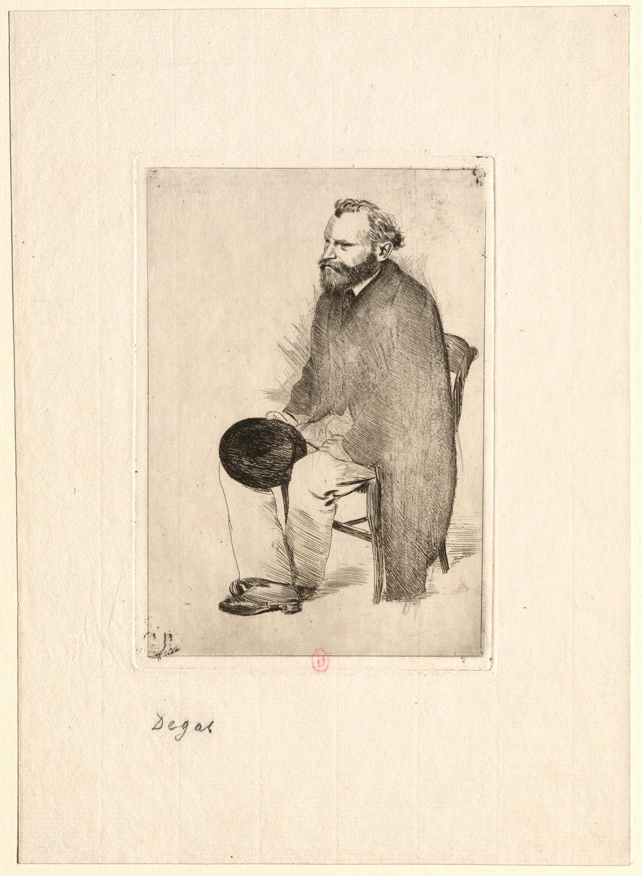 [Manet sittande i trekvartsprofil åt vänster] av Edgar Degas