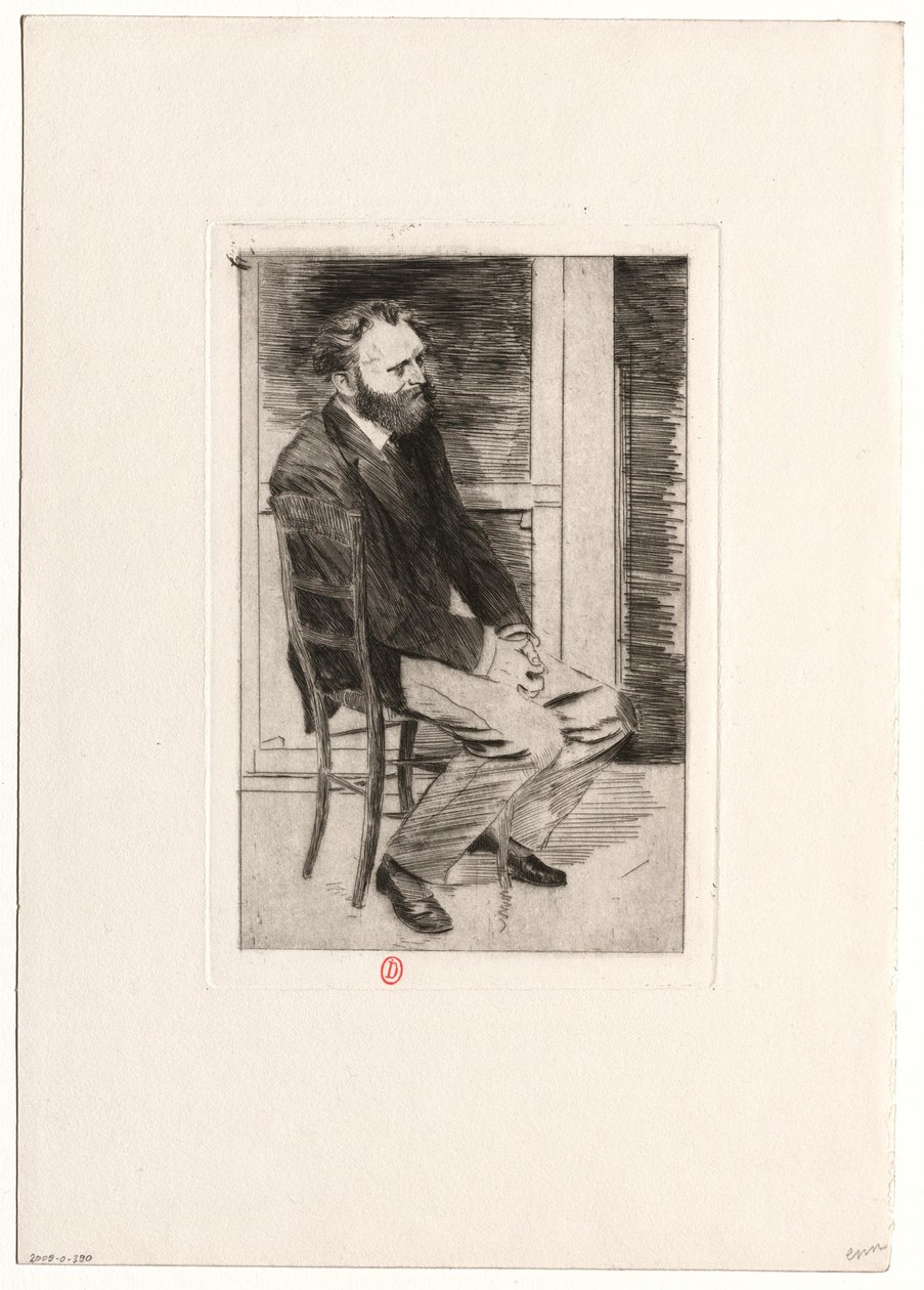 [Manet sittande, vänd åt höger] av Edgar Degas