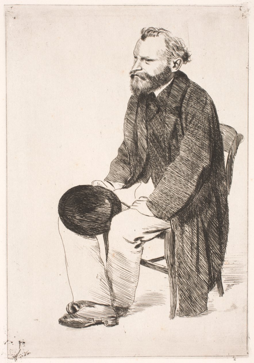 Manet sittande. Vänd mot vänster av Edgar Degas
