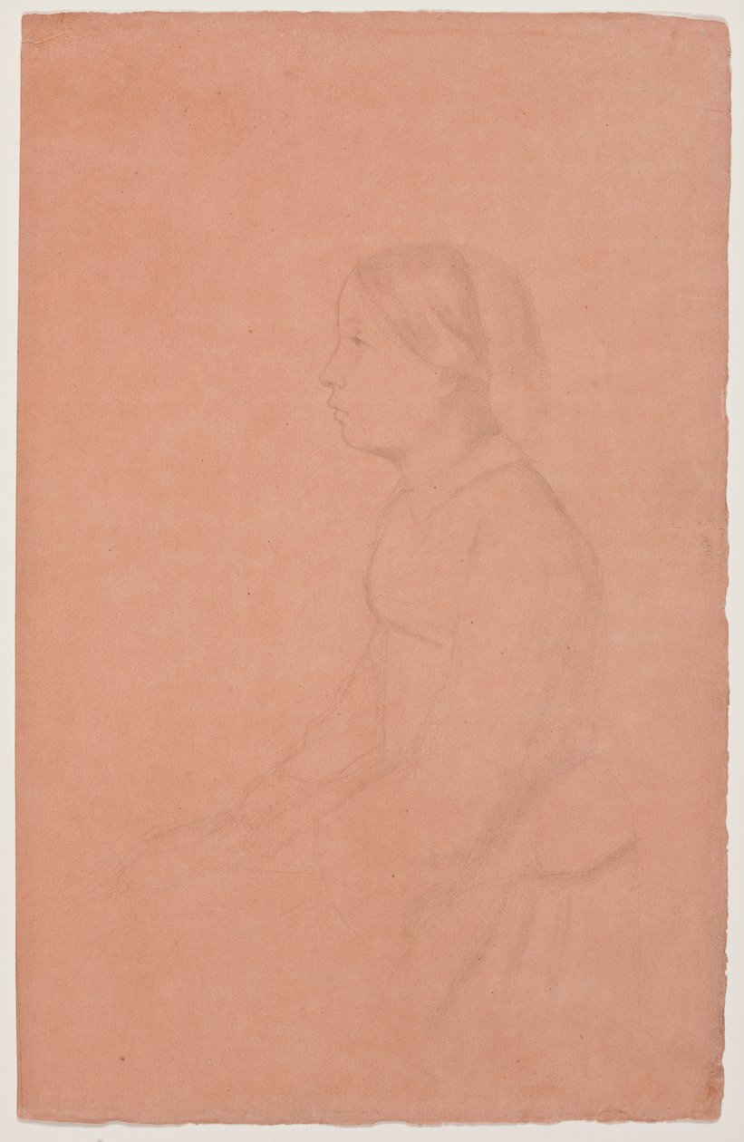 Marguerite de Gas, 185354 (grafitpenna på korallvävt papper) av Edgar Degas