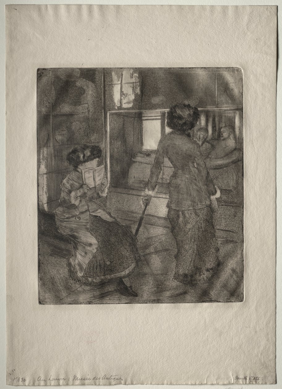 Mary Cassatt vid Louvren: Etruskiska galleriet av Edgar Degas