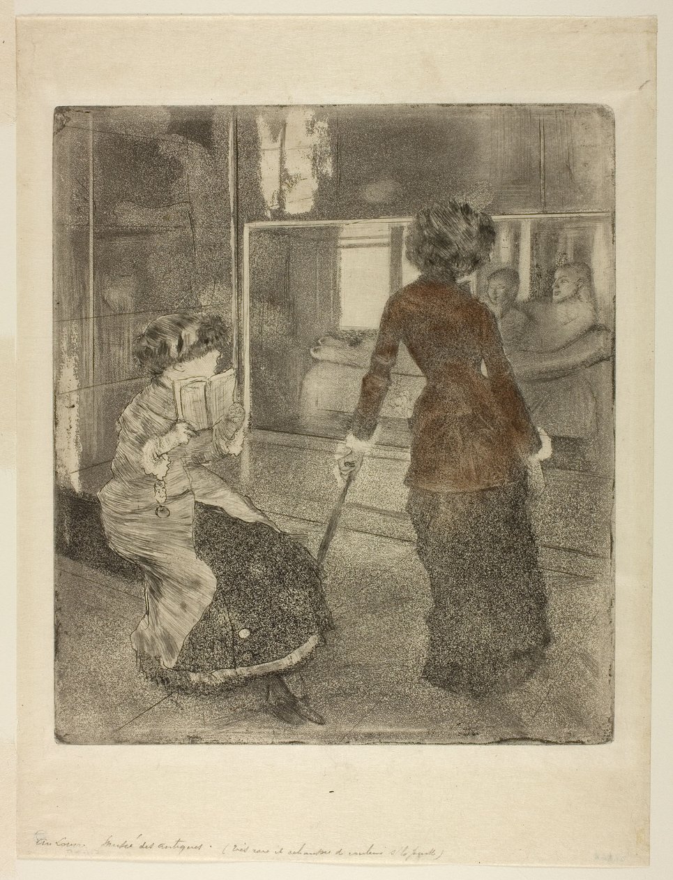 Mary Cassatt på Louvren: Det etruskiska galleriet av Edgar Degas