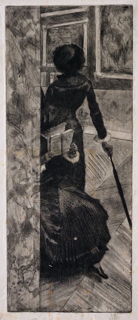 Mary Cassatt vid Louvren, The Paintings Gallery, 1879-80 av Edgar Degas
