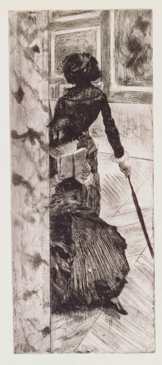 Mary Cassatt vid Louvren: The Paintings Gallery, 1879-80 av Edgar Degas