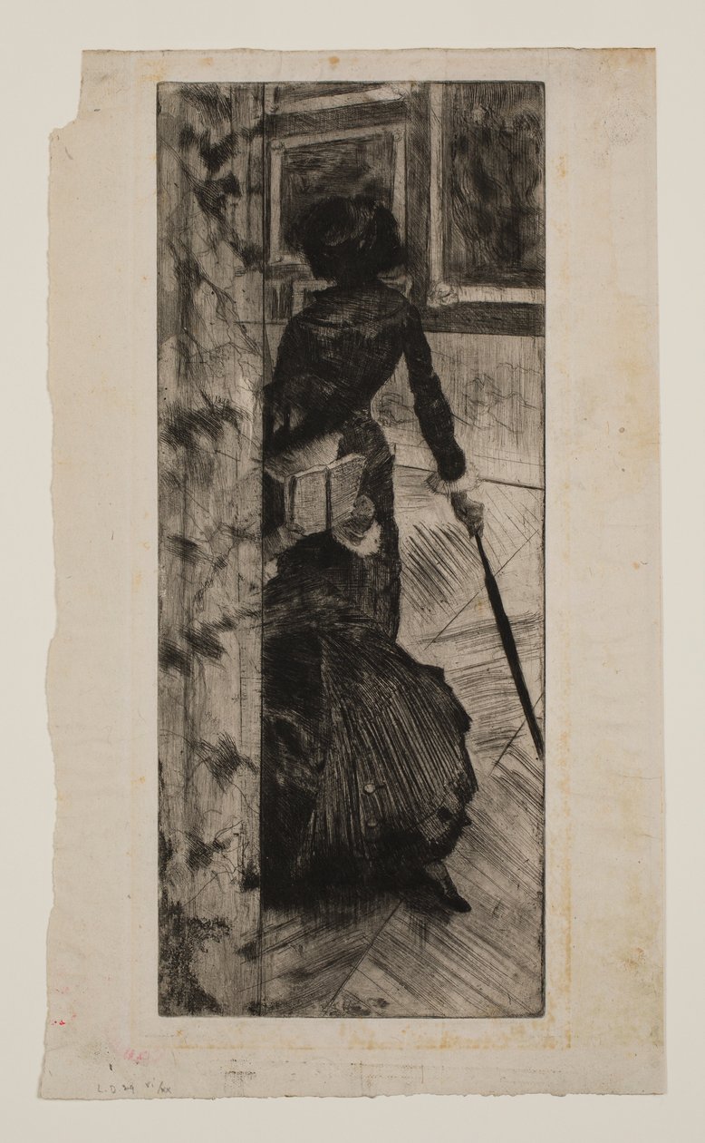 Mary Cassatt i Paintings Gallery på Louvren av Edgar Degas