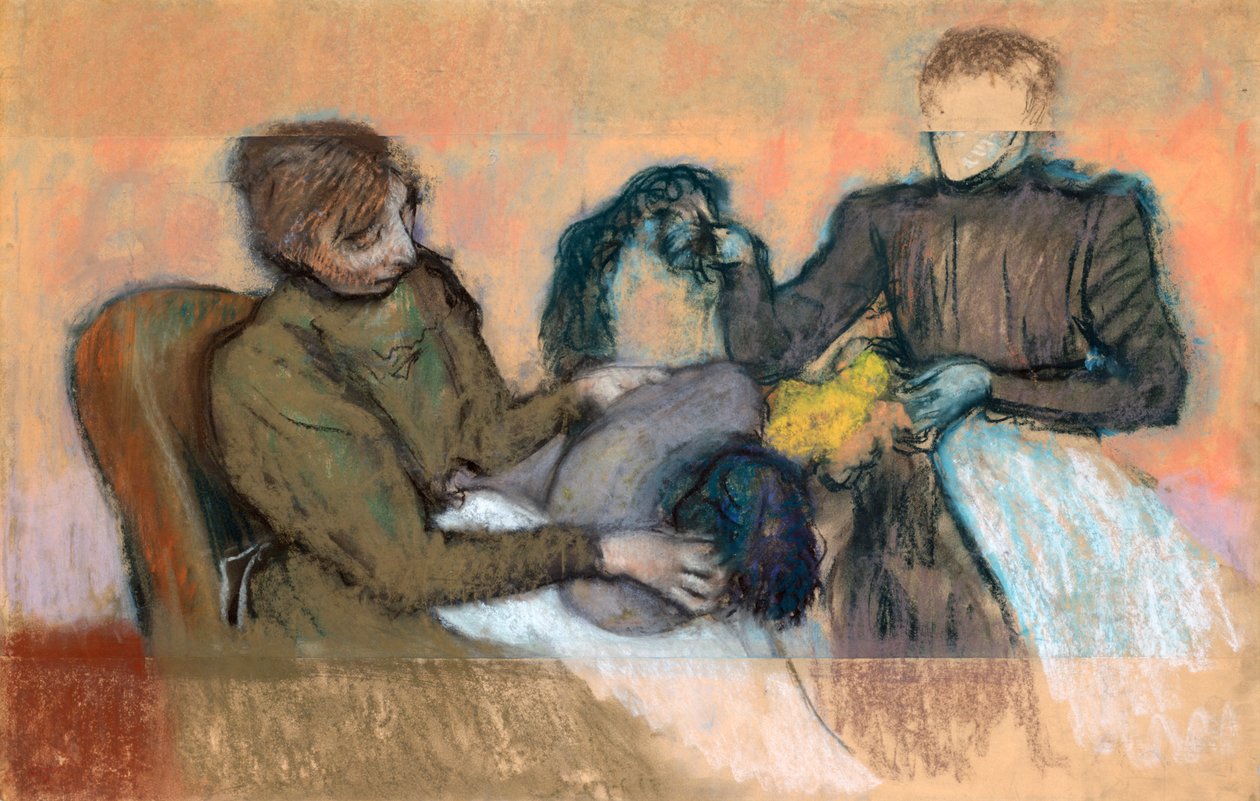 Milliner inreder en hatt, 1898 av Edgar Degas