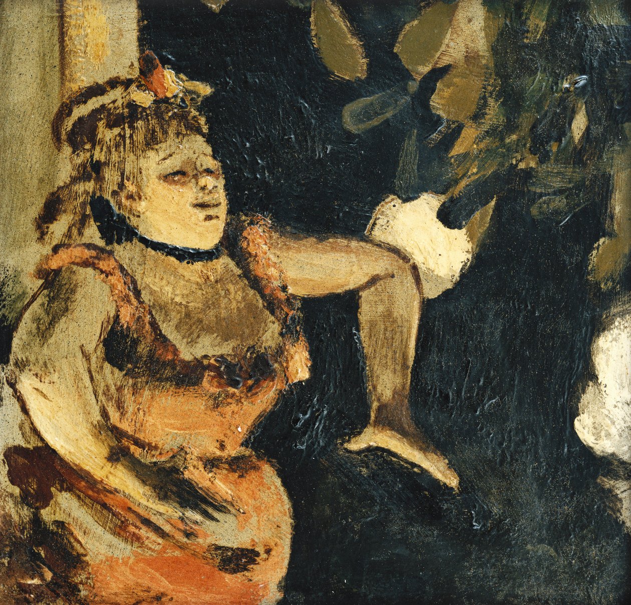 Mlle Becat vid ambassadörerna; Mlle. Becat aux Ambassadeurs, ca. 1875-1877 av Edgar Degas