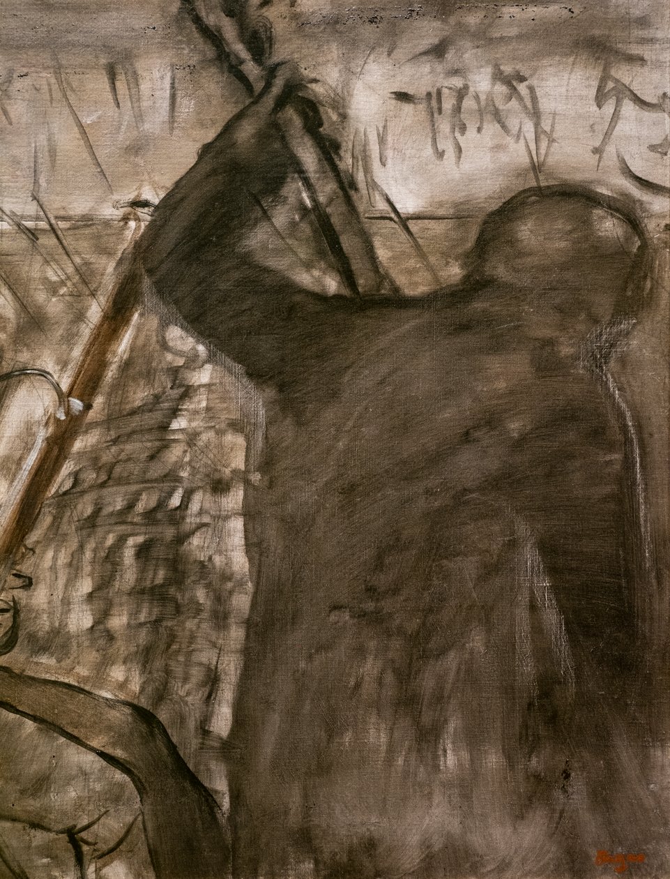 Musiker i orkestern (detalj). Omkring 1870. Olja på duk. av Edgar Degas