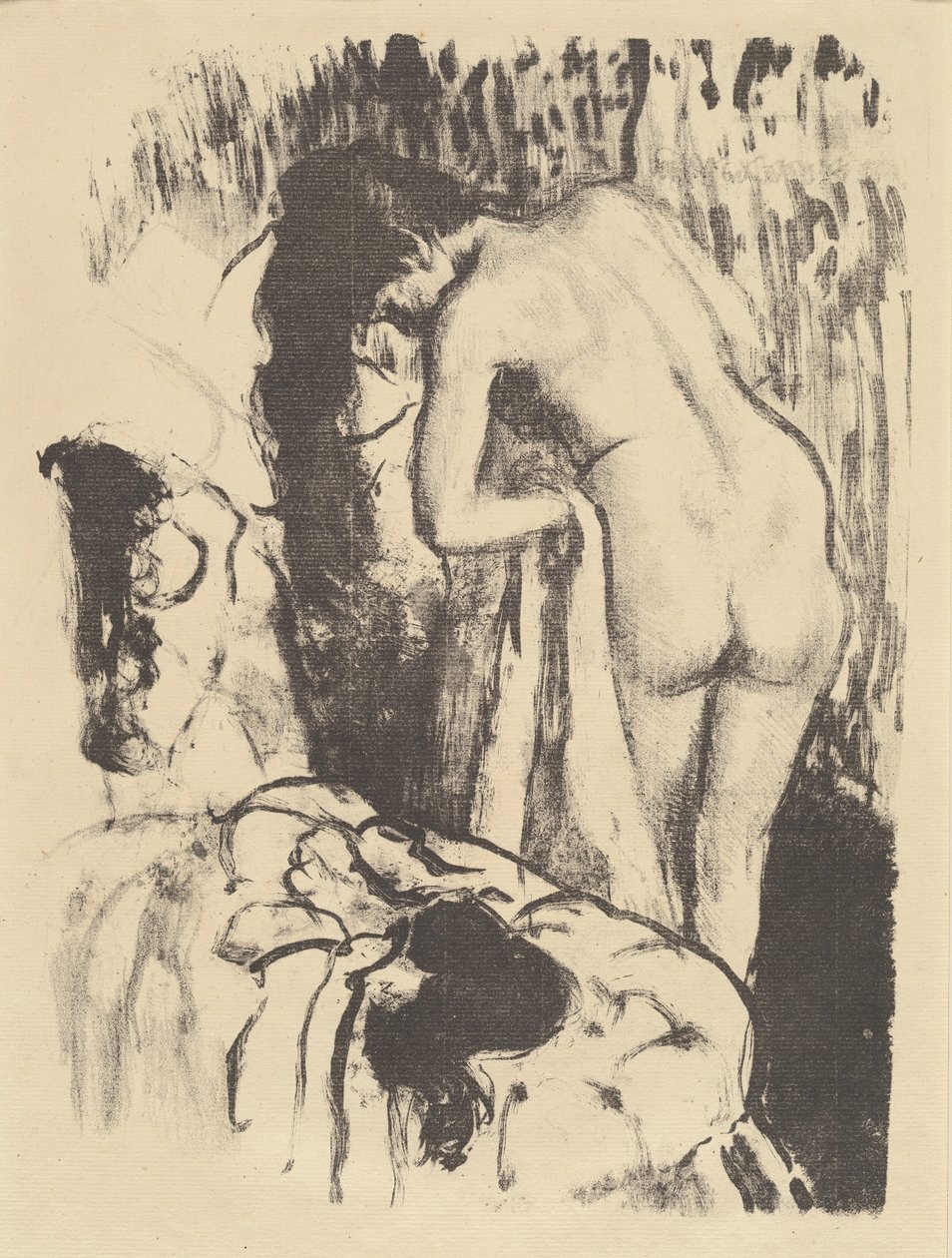 Naken kvinna som står och torkar sig (Femme nue debout, a sa toilette) av Edgar Degas