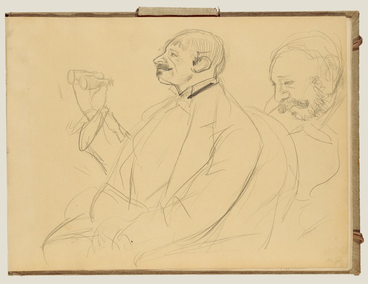 Opera Fan och Ernest Reyer av Edgar Degas