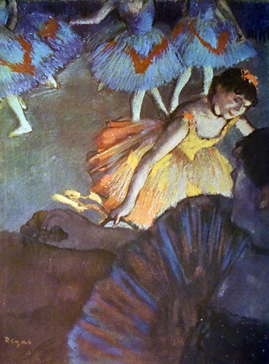 Målning med titeln A Ballet Seen from an Opera Box av Edgar Degas av Edgar Degas