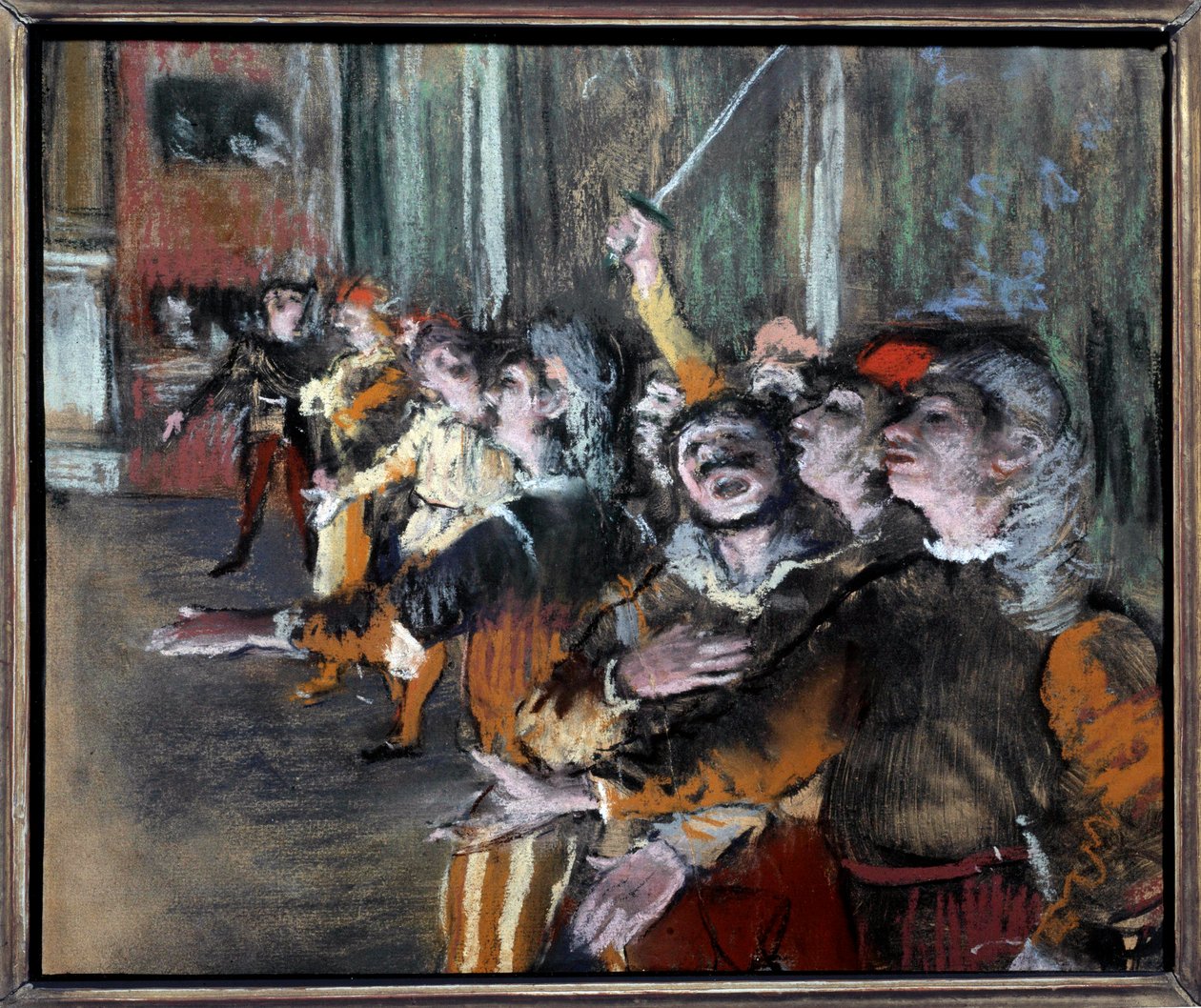 Pastell extras eller korister på monotypi av Edgar Degas (1834-1917) 1877 Sön. 0,27x0,32 m Paris, musee d