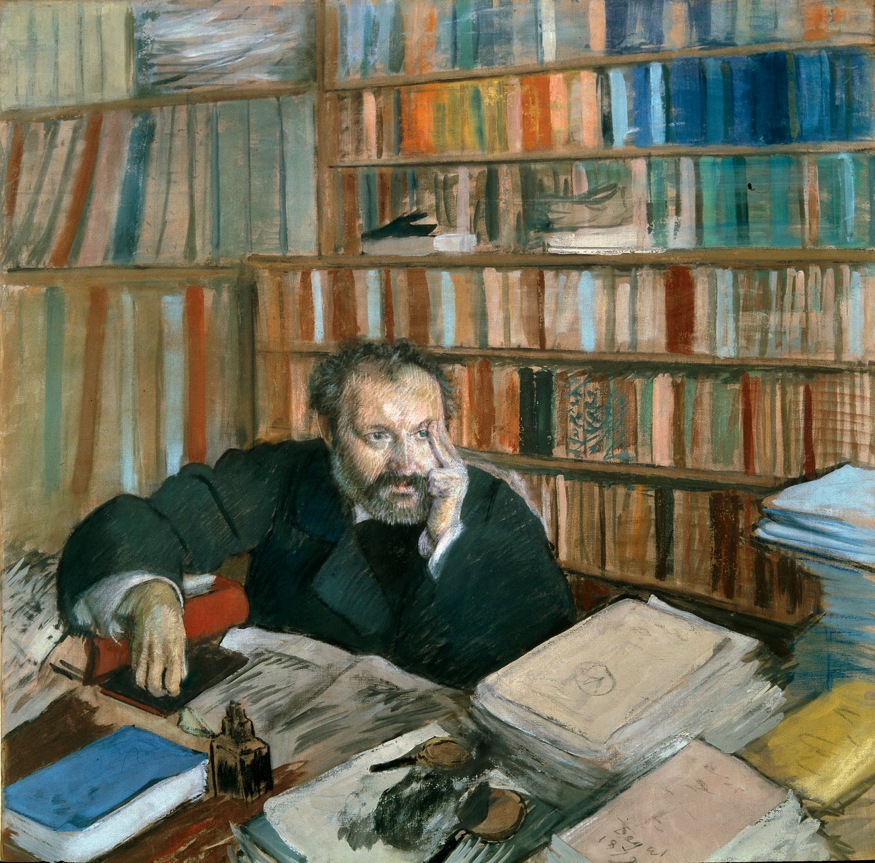 Porträtt av Edmond Duranty (1833-1880) författare och konstkritiker. Målning av Edgar Degas (1834-1917) av Edgar Degas