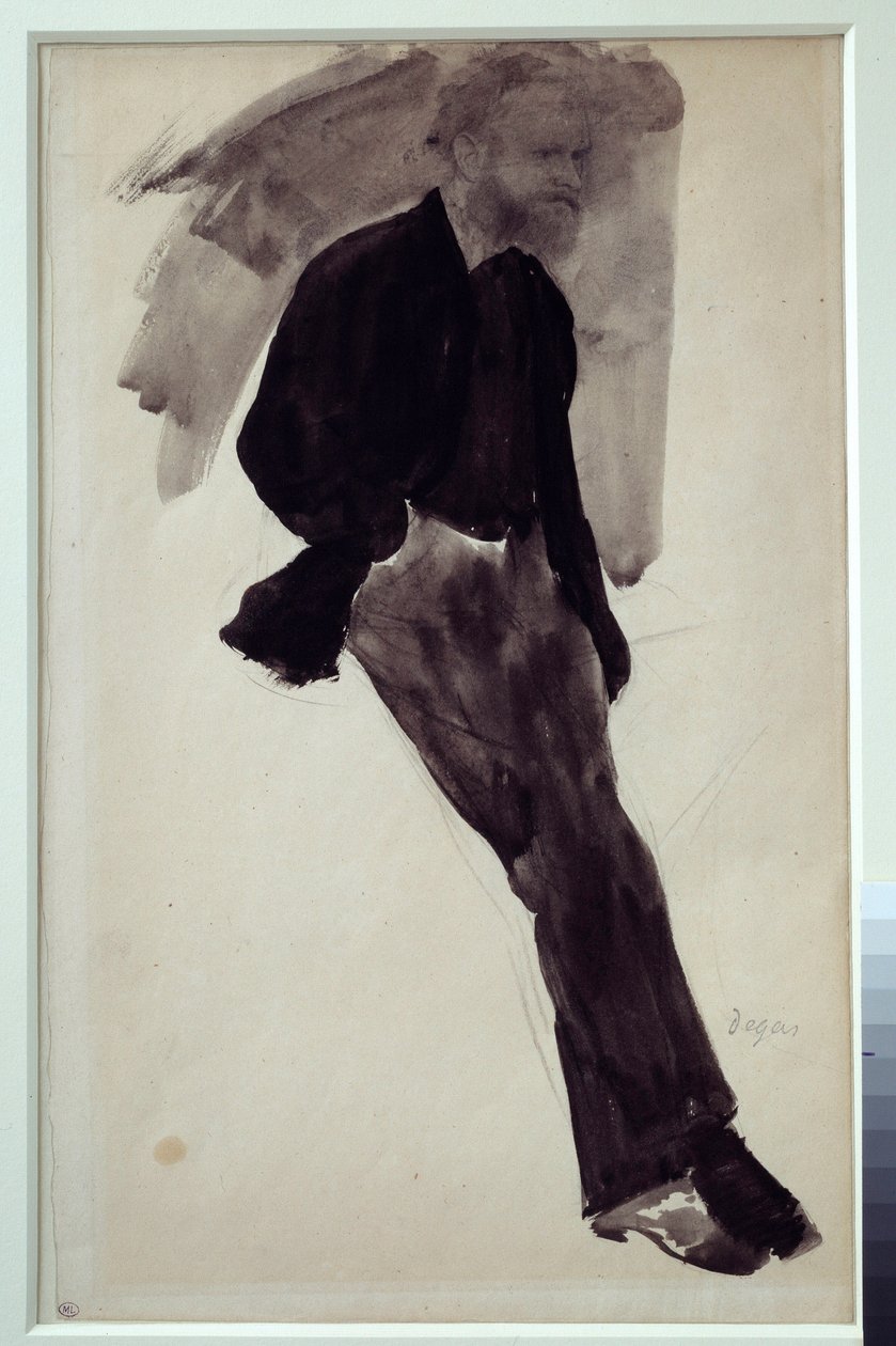 Porträtt av Edouard Manet teckning i Kina bläcktvätt av Edgar Degas (1834-1917) Runt 1860 sön. 0,35 x 0,20 m Paris. Orsay Museum av Edgar Degas