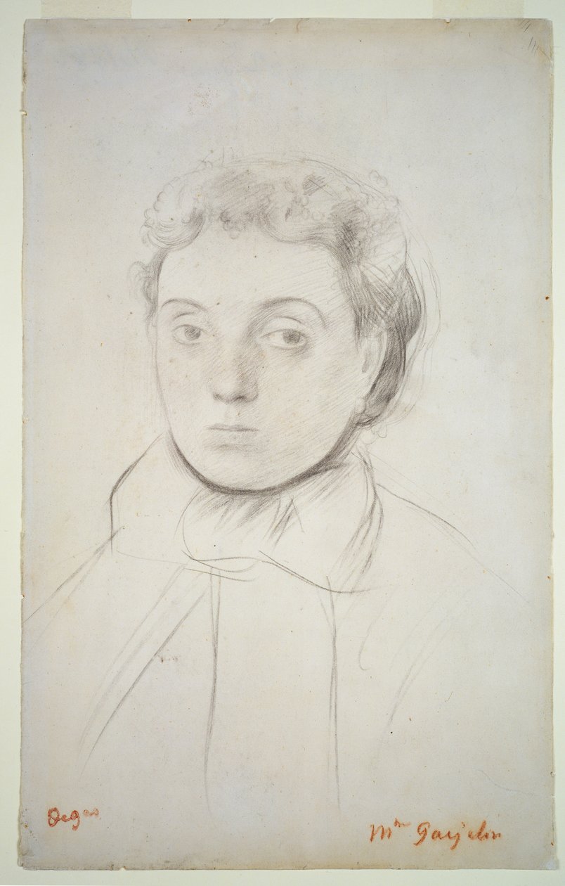 Porträtt av Joséphine Gaujelin, före 1867 (krita på papper) av Edgar Degas