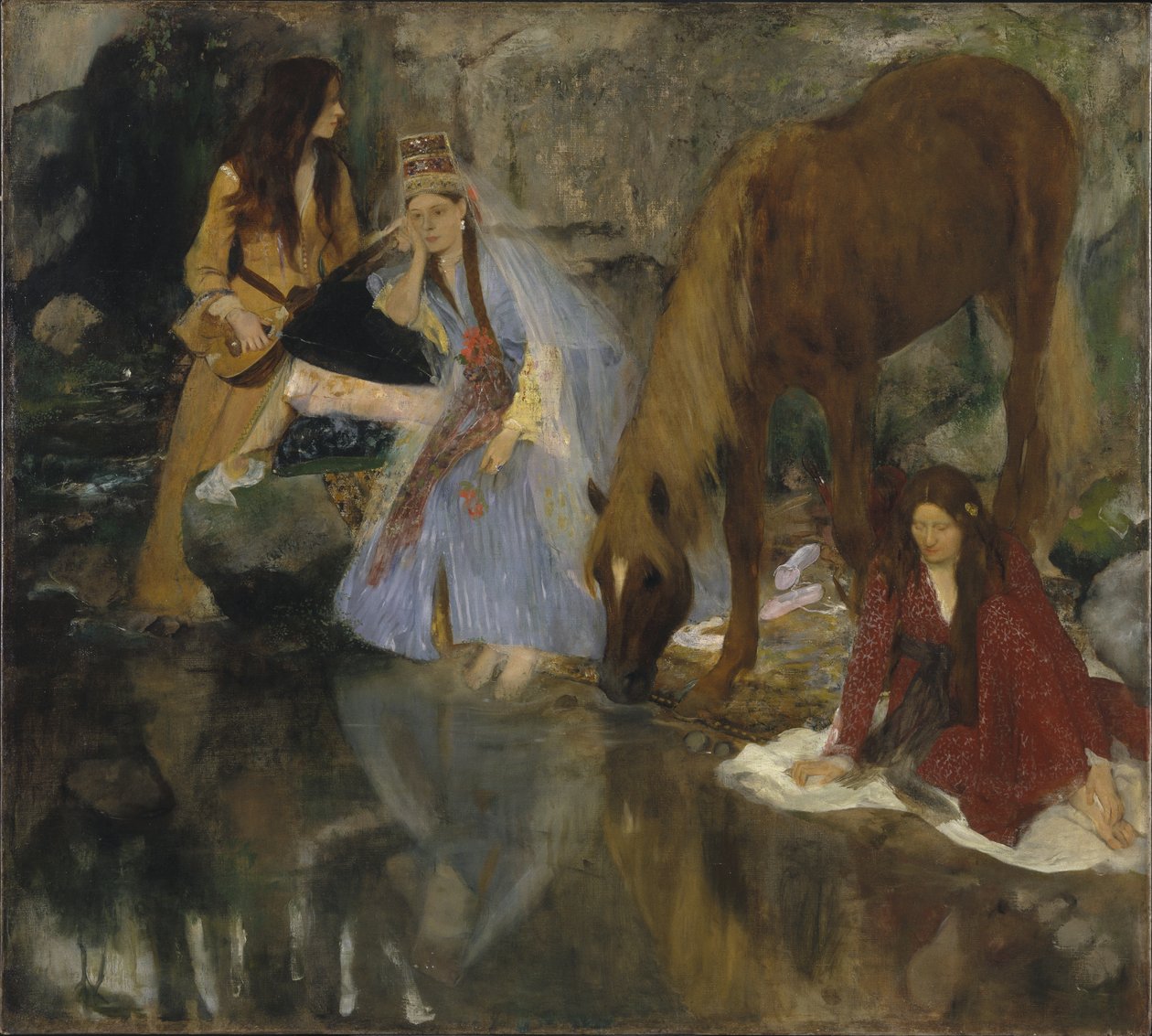 Porträtt av Mlle Fiocre i baletten "La Source", ca 1867-68 (olja på duk) av Edgar Degas
