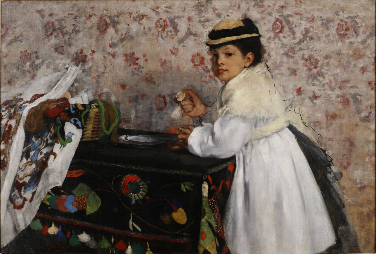 Porträtt av Mlle. Hortense Valpinçon av Edgar Degas