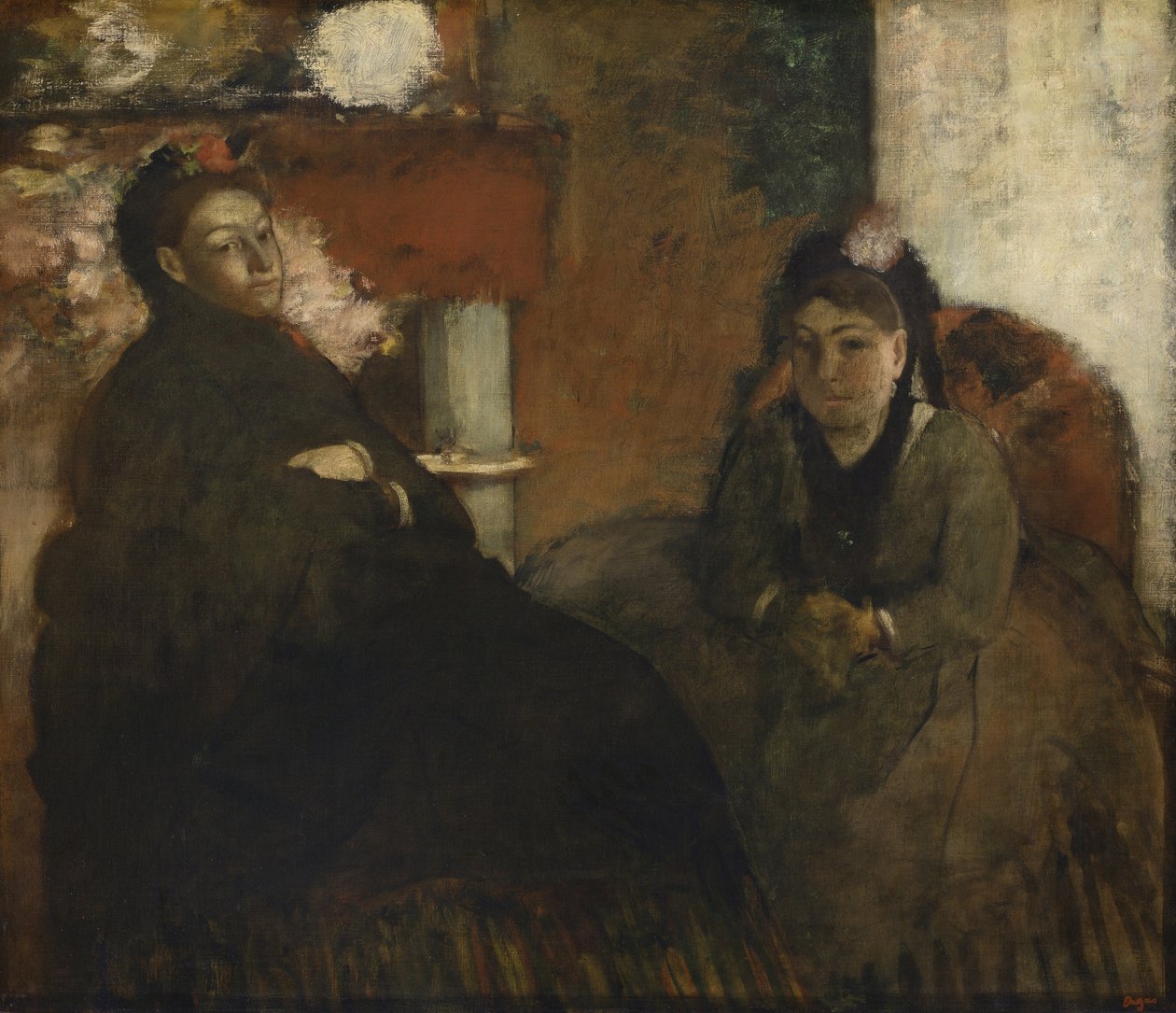 Porträtt av Mme. Lisle och Mme. Loubens, 1866-70 av Edgar Degas